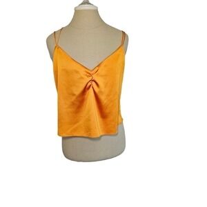 Express satin tie back orange cami size large